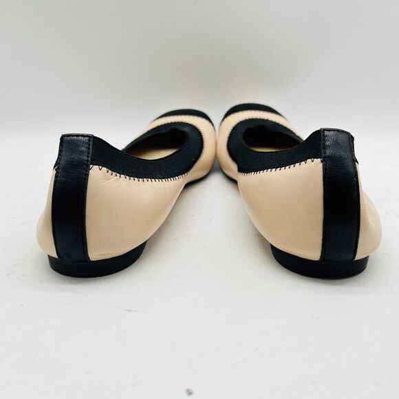 Stuart Weitzman Shoes Womens 6.5 Black Cream Ballet Flats Casual Dress Slip Ons - Picture 7 of 11